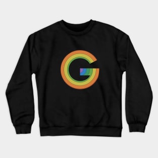 Retro Rainbow 'G' Sticker Crewneck Sweatshirt